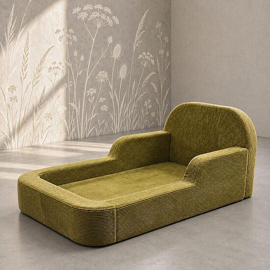OMÉ Montessori bezrāmja grīdas gulta ar matraci 160 × 80 cm – laima sorbets